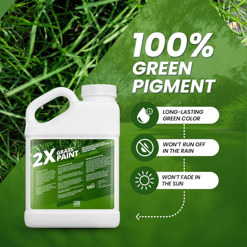 Not Rocket Sciences 2X Green Grass Paint for Lawn, Ideal Turf Paint for Grass & Green Lawn Paint to Renew Discolored Lawns, Concentrated Grass Spray Paint, Green Grass Lawn Spray for Vibrant, Green Lawns, 1 Gallon - Image 3